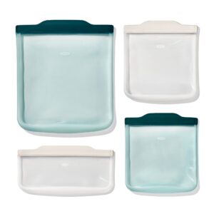 Bolsa reutilizable de silicona - Set starter de 4 piezas - Color avena y laguna