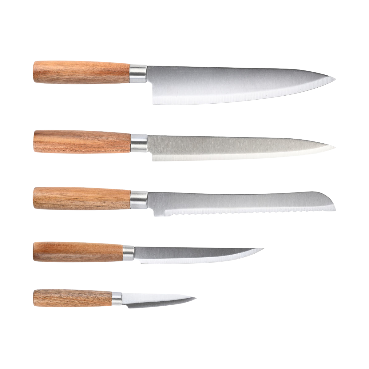 Taco de madera y cinco cuchillos - Imagen 3