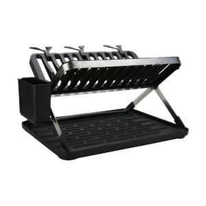 Escurridor de platos dos niveles negro